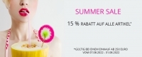 Summer Sale - 15 % Rabatt auf alle Artikel
